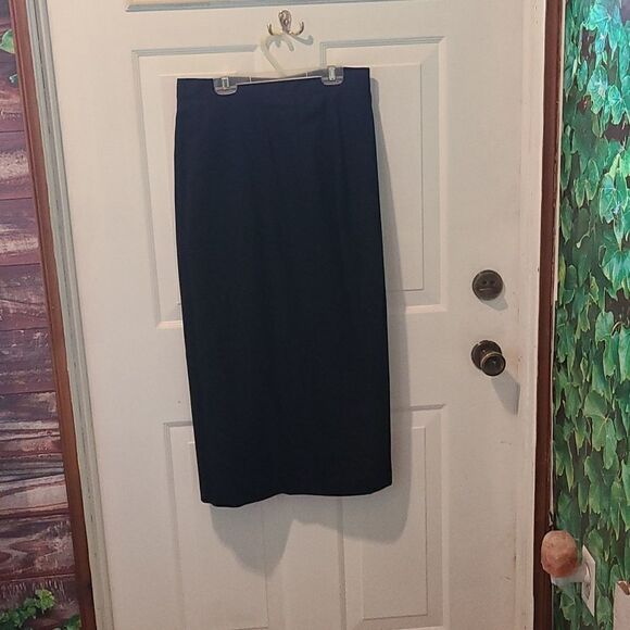 Size 10 Giorgio Sant'Angelo Black Wool Maxi Skirt - Picture 3 of 6